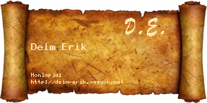 Deim Erik névjegykártya